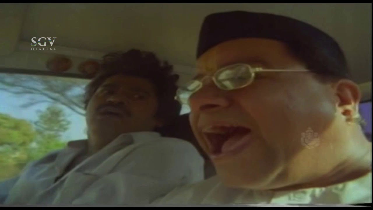Jaggesh comedy Movies -  Jaggesh And Umesh Car Break fail Comedy Scenes | Shivanna Kannada Movie