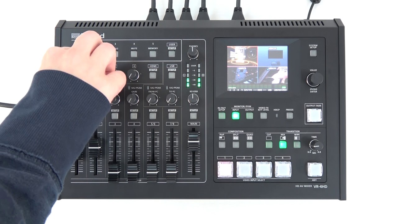 &ldquo;Adjusting the Volume Level of Input Audio&rdquo; Roland VR-4HD #3