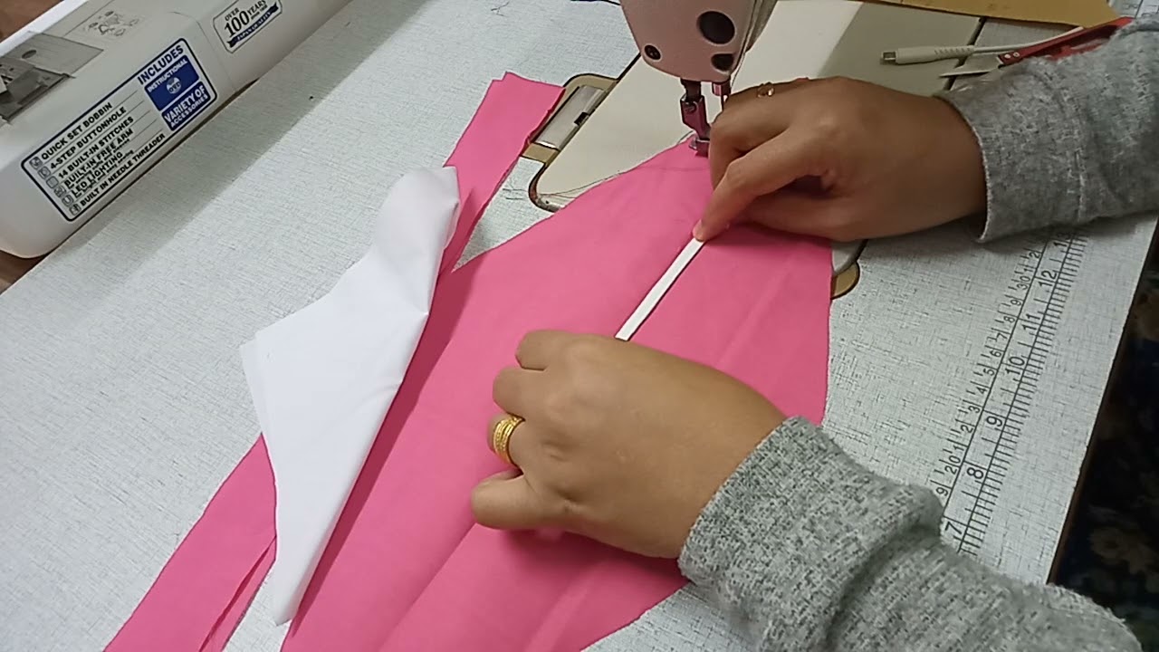 Jahit Getah Dalam Awning Telekung Untuk Buat Kedutan Muka Telekung