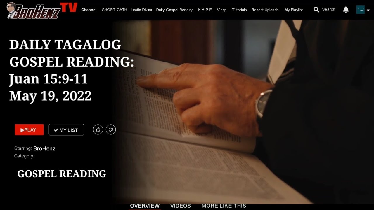Daily Tagalog Gospel Reading Plus Short Reflection | Juan 15:9-11 | May 19, 2022