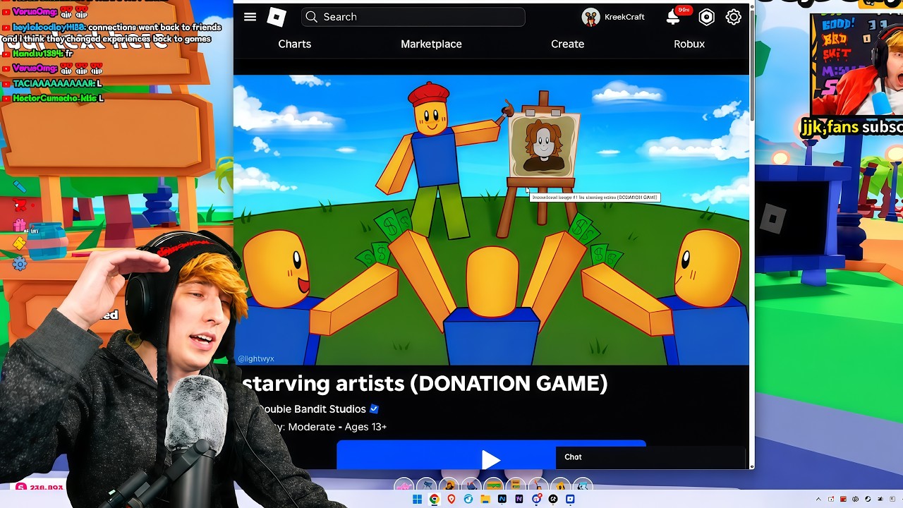 KreekCraft talks about the Roblox PLS DONATE situation...