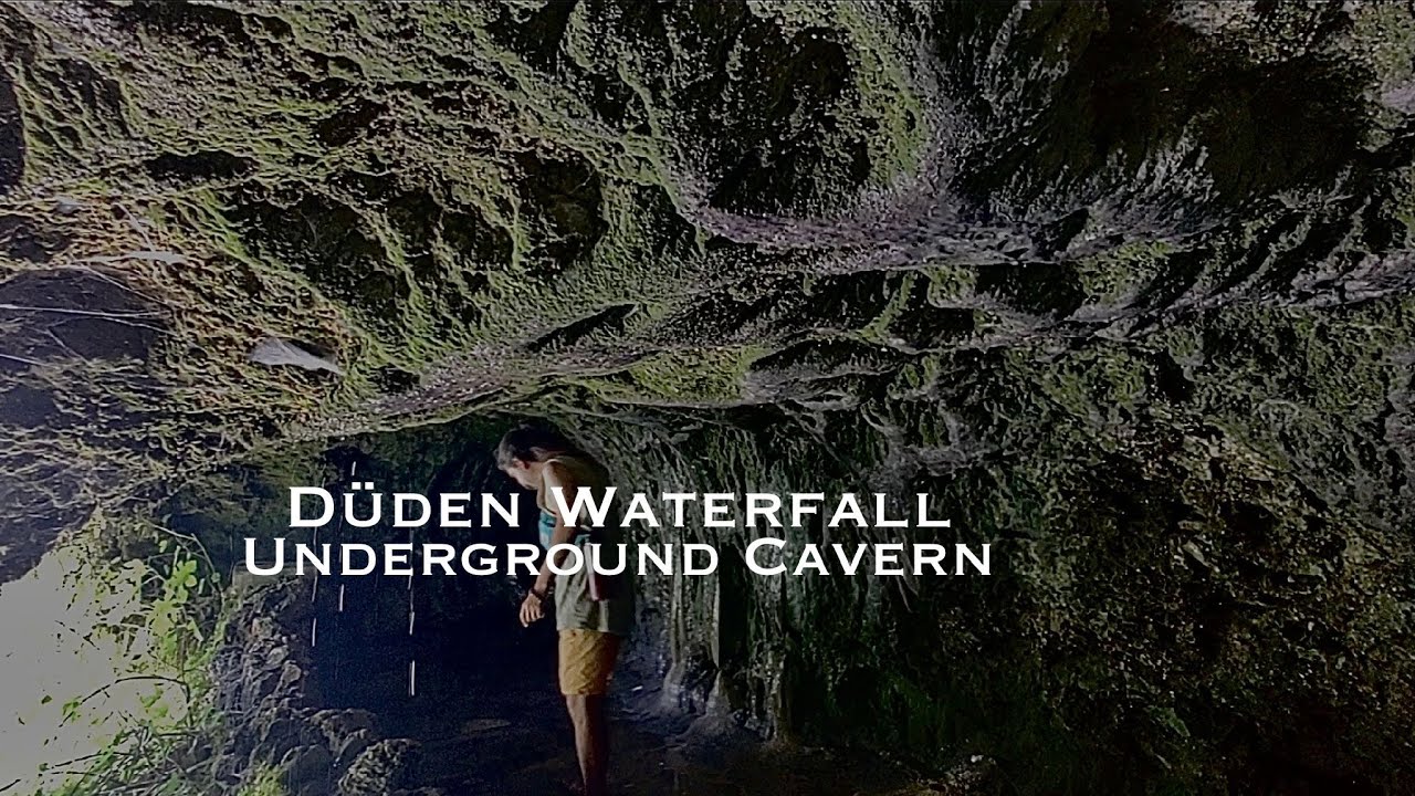 We walked through a cave tunnel behind a Waterfall! | Upper Duden Waterfall Antalya Turkey