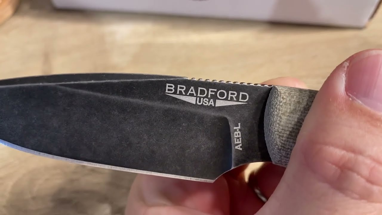 Unboxing the Bradford Guardian 3 in AEB-L steel and OD green micarta handle scales