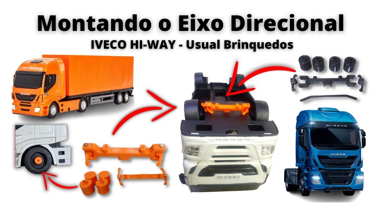 Montando Eixo Miniatura do  Iveco Hi Way 1/32 (Usual Brinquedos)