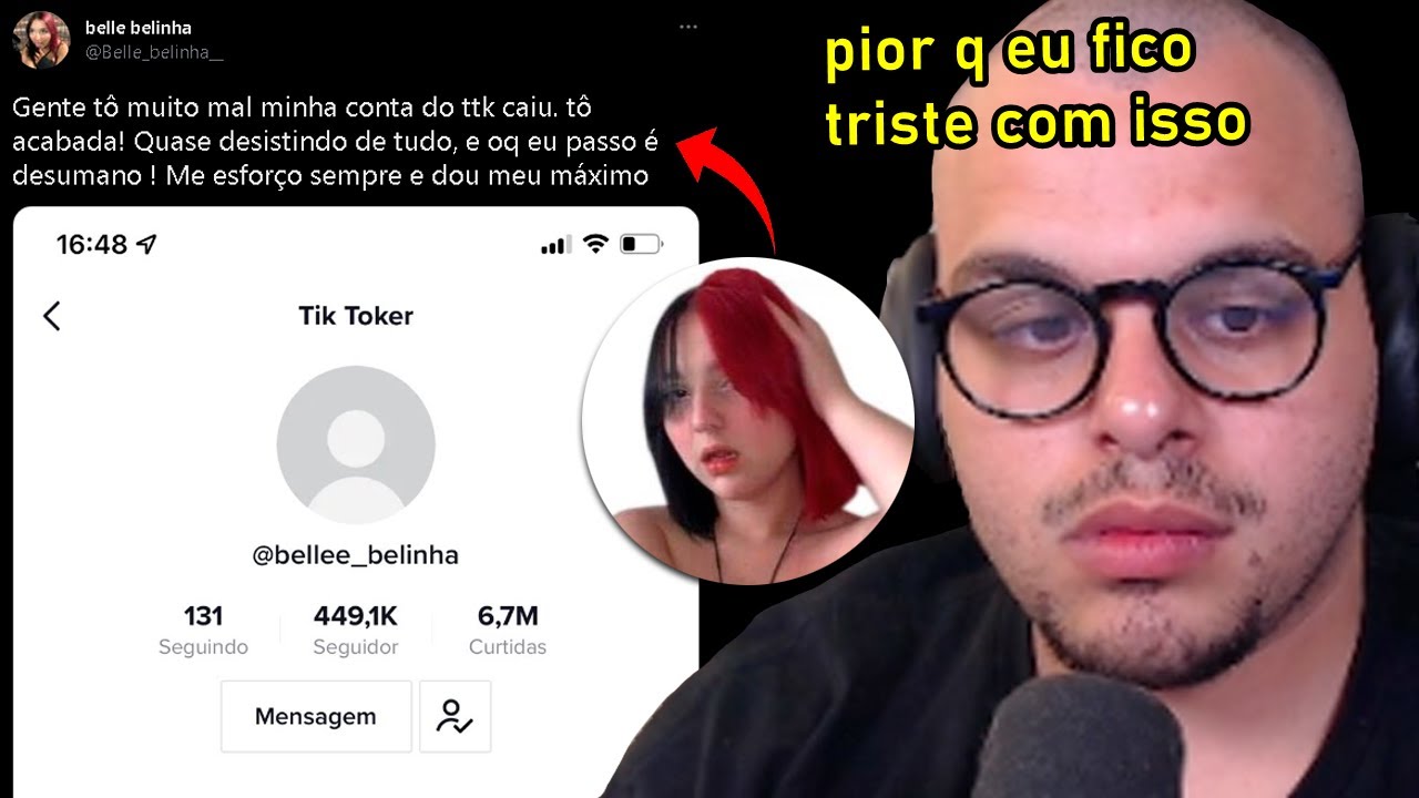 O TRISTE FIM DE BELLE BELINHA (PERDEU O PERFIL, ENGAJAMENTO CAIU E PEDINDO AJUDA) - Maicon react