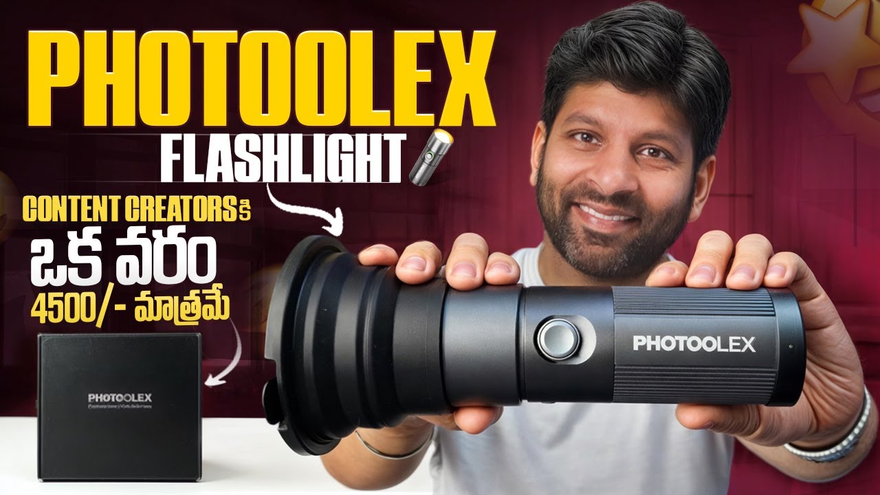 Photoolex Flashlight with Gobos for content creators