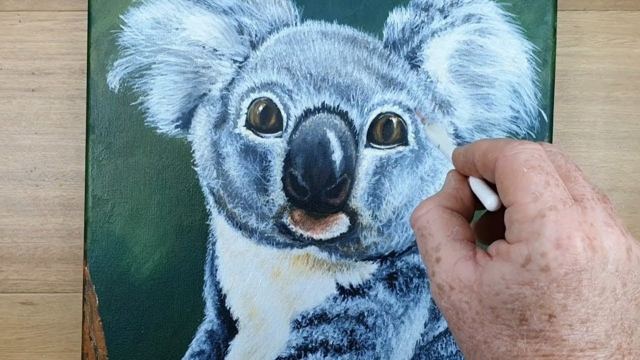How To Paint a Furry Koala in Acrylics