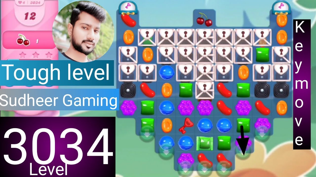 Candy crush saga level 3034 । Tough level । No boosters । Candy crush saga 3034 । Sudheer Gaming