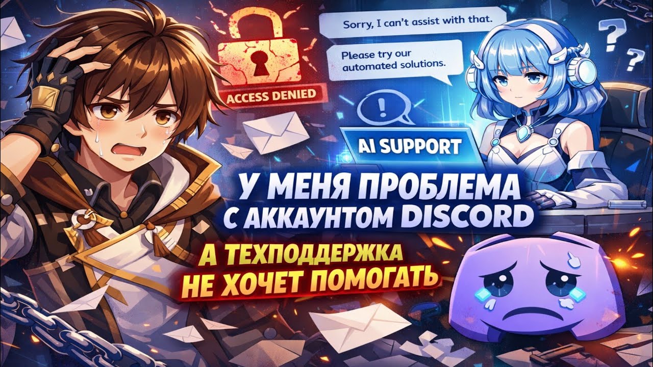 У МЕНЯ ПРОБЛЕМА С АККАУНТОМ DISCORD А ТЕХПОДДЕРЖКА НЕ ХОЧЕТ ПОМОГАТЬ!