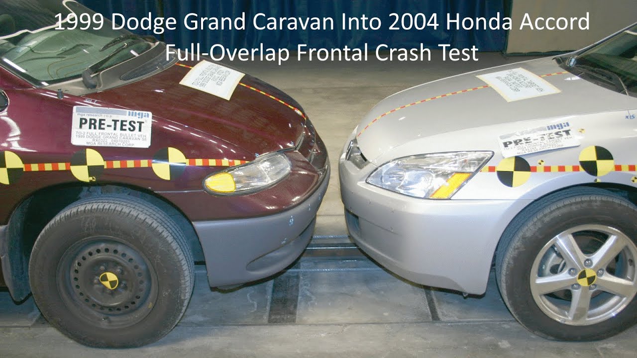 1999 Dodge Grand Caravan Into 2004 Honda Accord Full-Overlap Frontal Crash Test (100% Overlap)