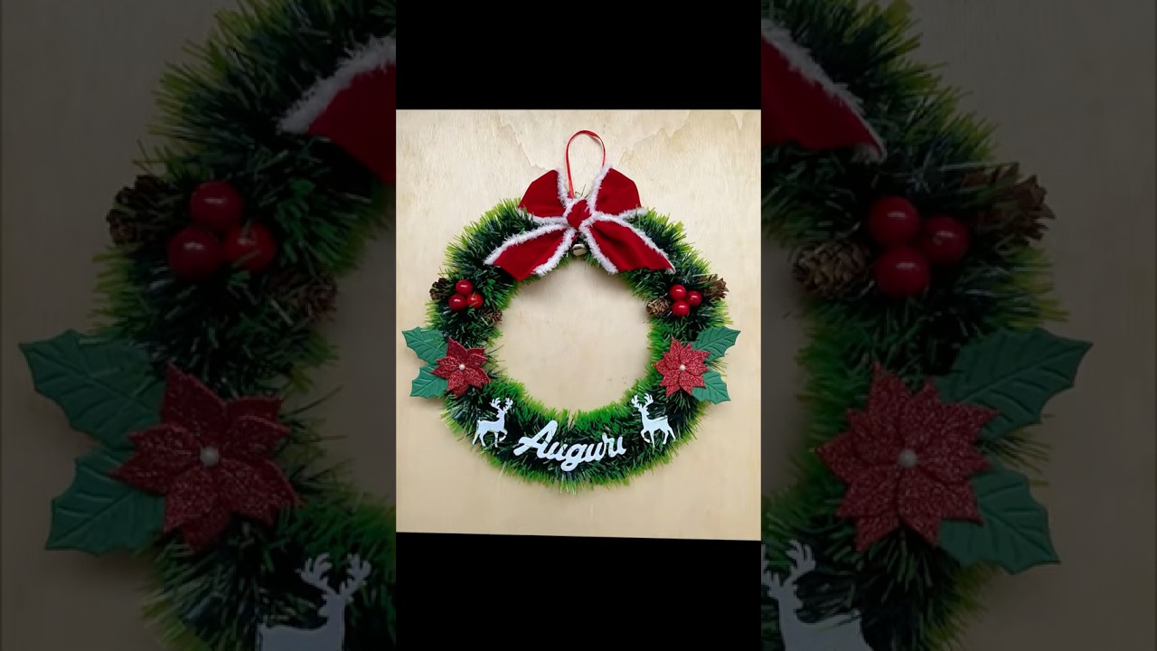 Natale ghirlanda natalizia da appendere scritta &ldquo;Auguri&rdquo;