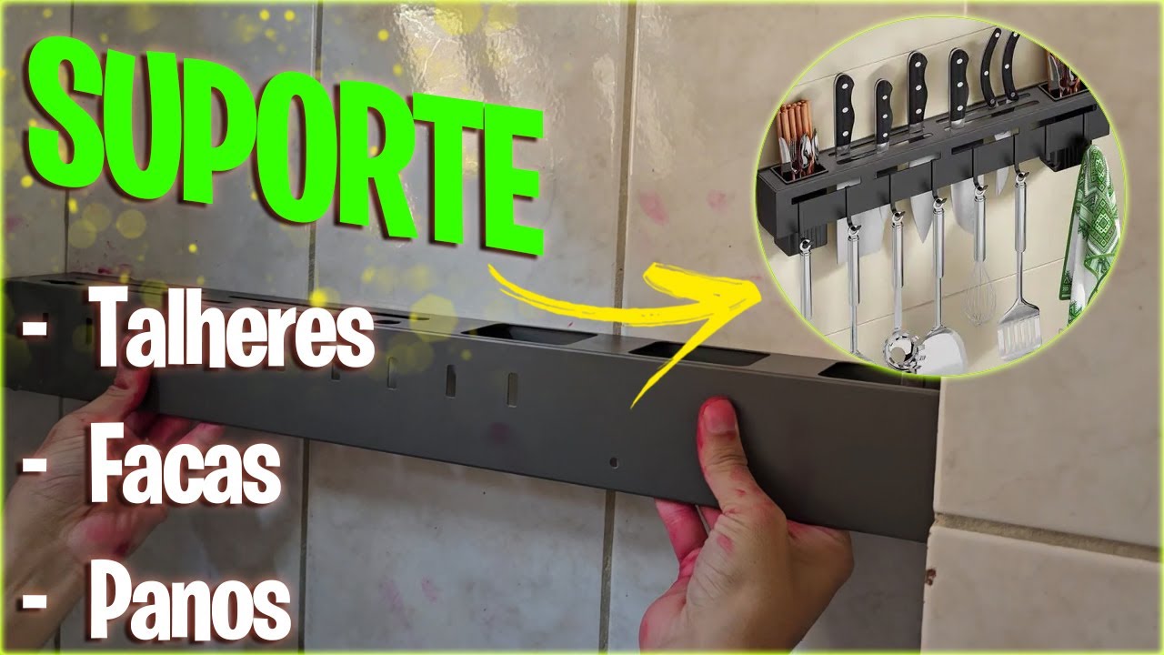SUPORTE de PAREDE para Talheres, Panos e Facas