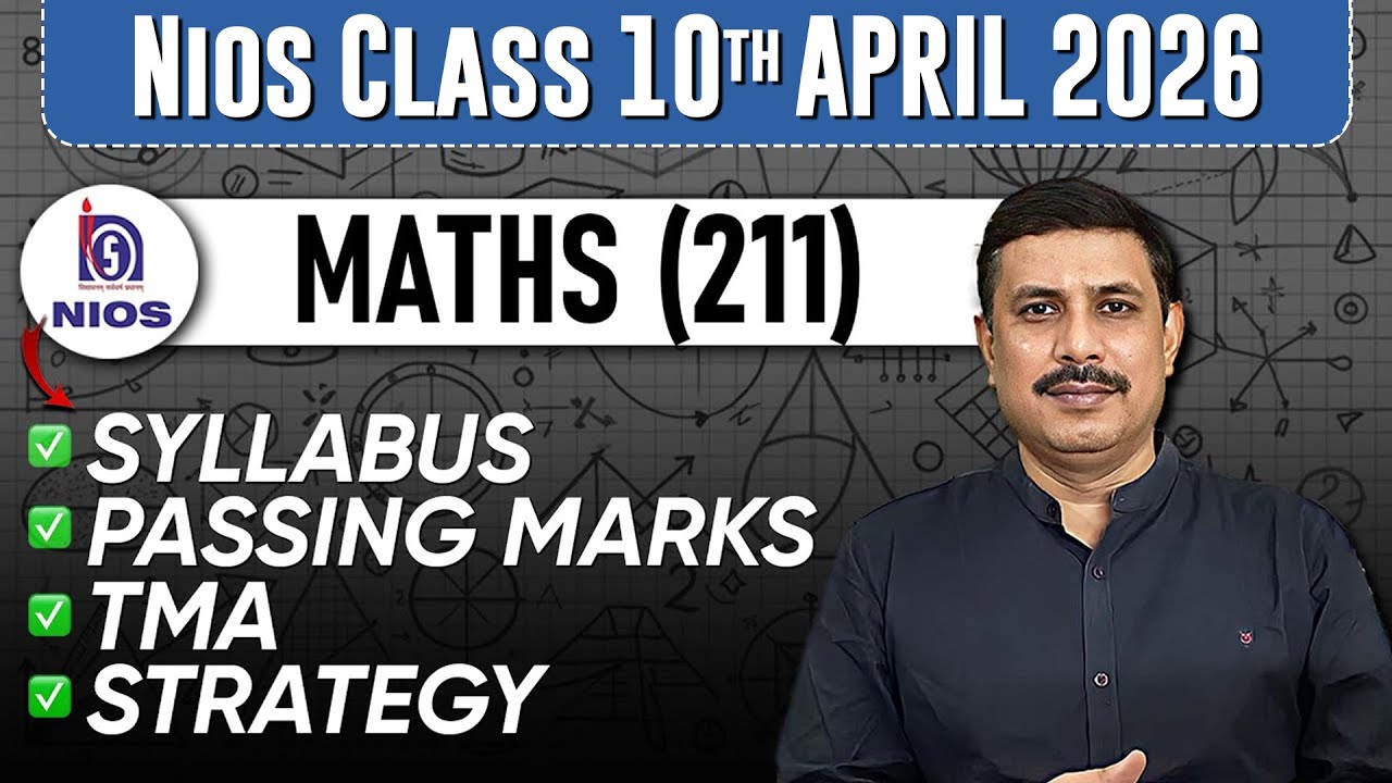 NIOS Class 10 Maths Syllabus, Passing Marks, TMA, PYQs for April 2026 Public Exam