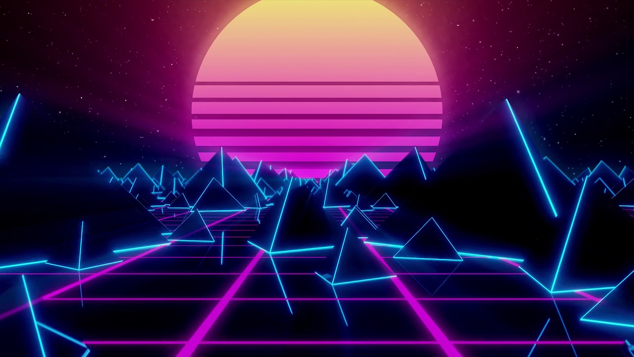 ► FREE Video Background Loop Footage | 2K 1440p60 | Retrowave - Synthwave 80's Pyramids 