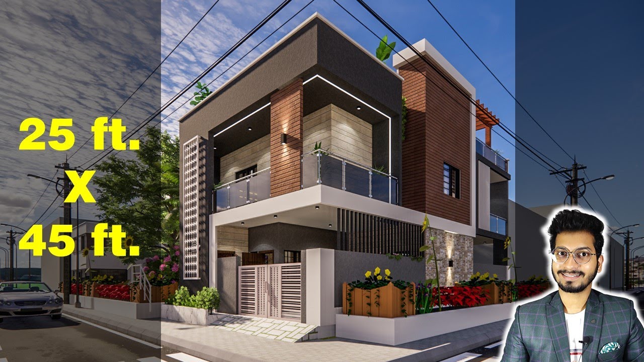 25X45 Feet House Design 3D | 125 Gaj | 1125 sqft | 25*45 house design | 7.5X13.5 Meter  || DV Studio