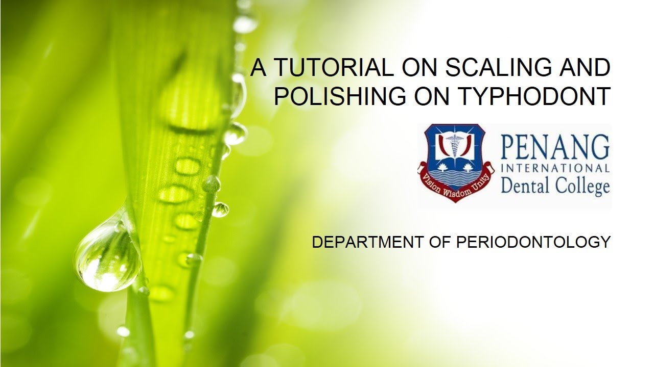A TUTORIAL ON ULTRASONIC SCALING AND POLISHING ON TYPHODONT