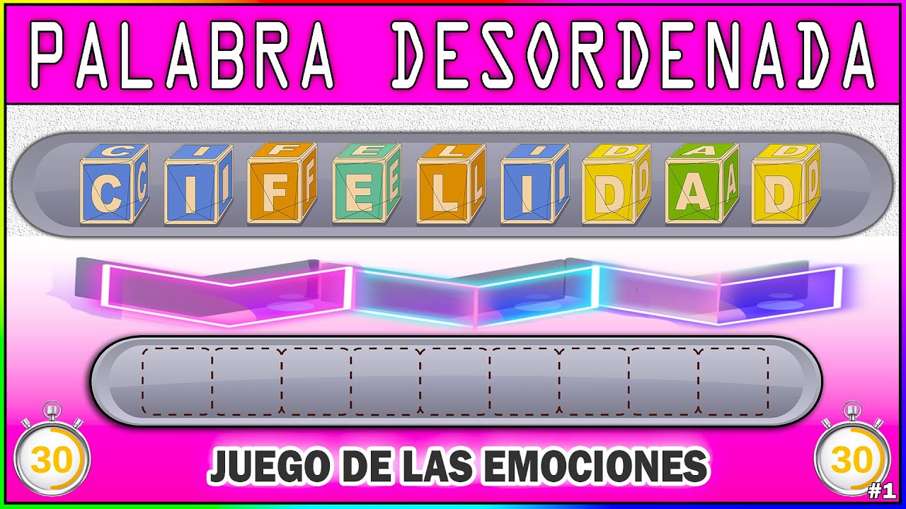 JUEGO DE LAS EMOCIONES 🔠 Palabras  Desordenadas JUEGO Educativo PARA Ordenar PALABRAS 🆎 PARA Niños 👦