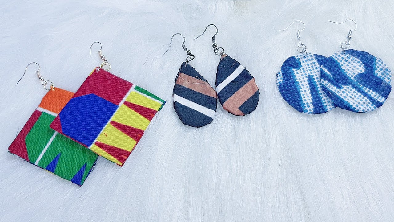 DIY Confection de boucles en tissu•|• how to make fabric earring