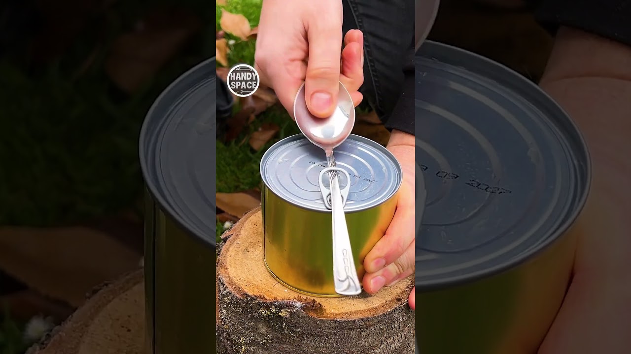 Nuclear canned food? Life hack with a spoon! #shorts