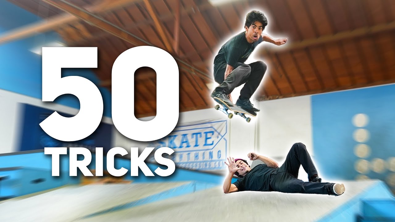 50 SKATE TRICKS ON THE PYRAMID!
