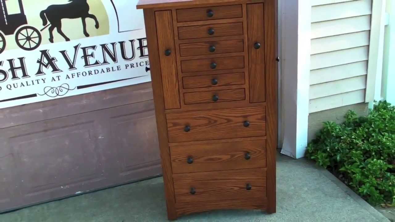 Amish Oak Jewelry Armoire