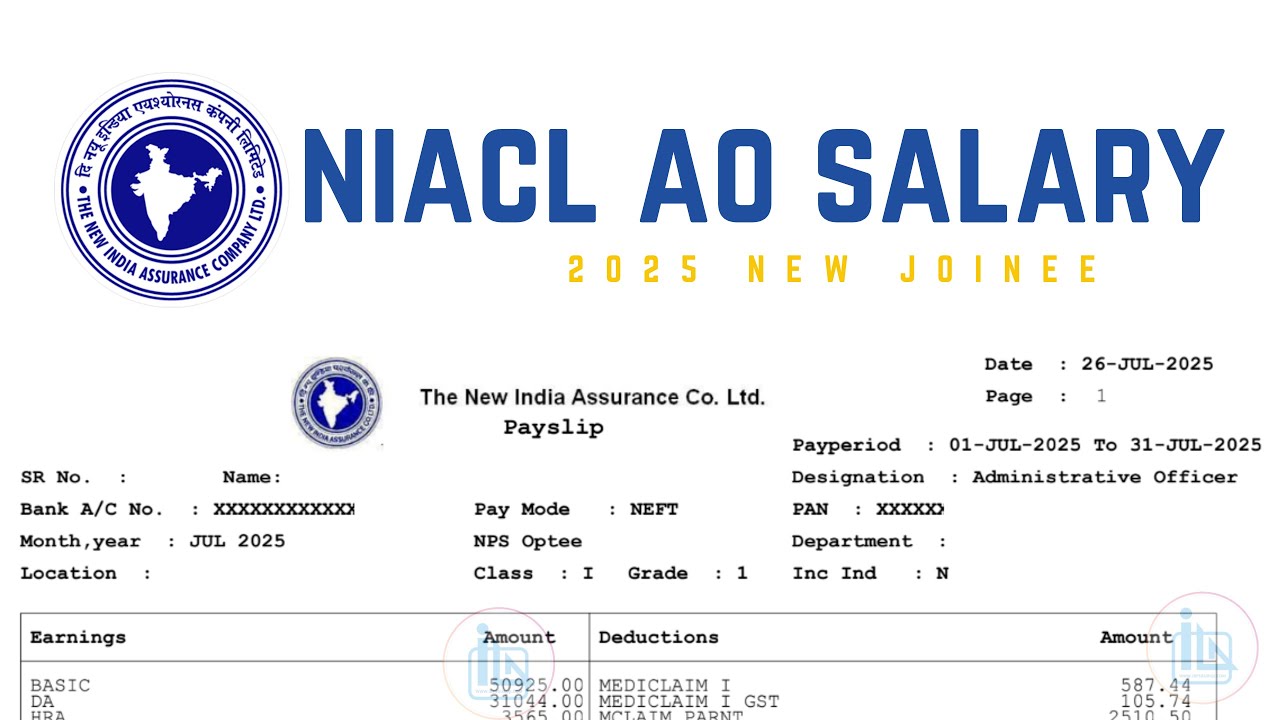 NIACL AO Salary 2025 | Latest Salary Slip of New Joinee Explained