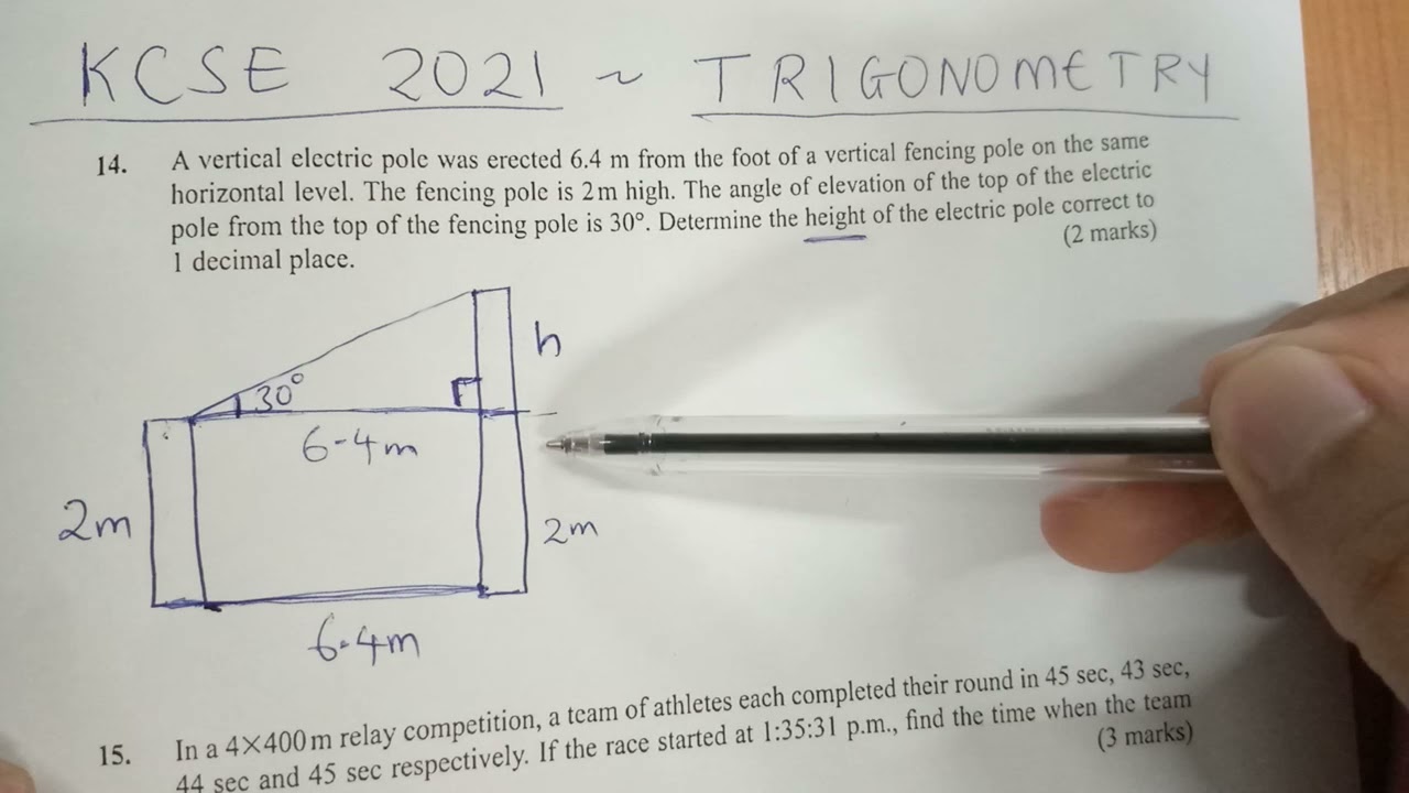 KCSE 2021 - TRIGONOMETRY