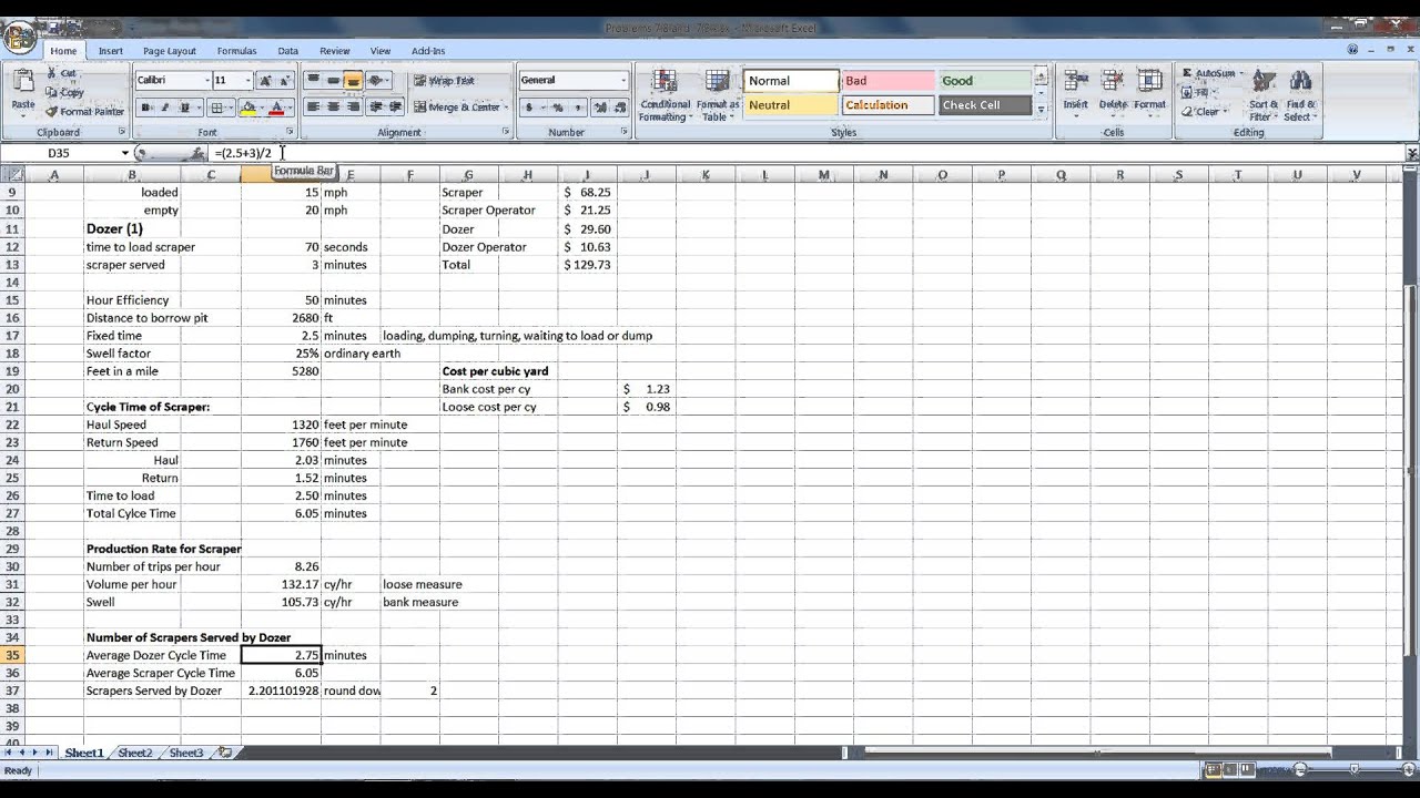 Earthwork and Excavation Costs