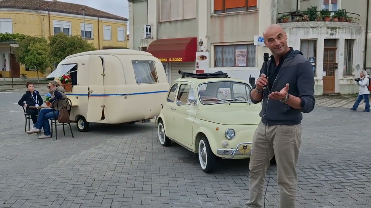 Una 500 color crema, un caravan color crema e... la storia di Stefano Sconosciuto 