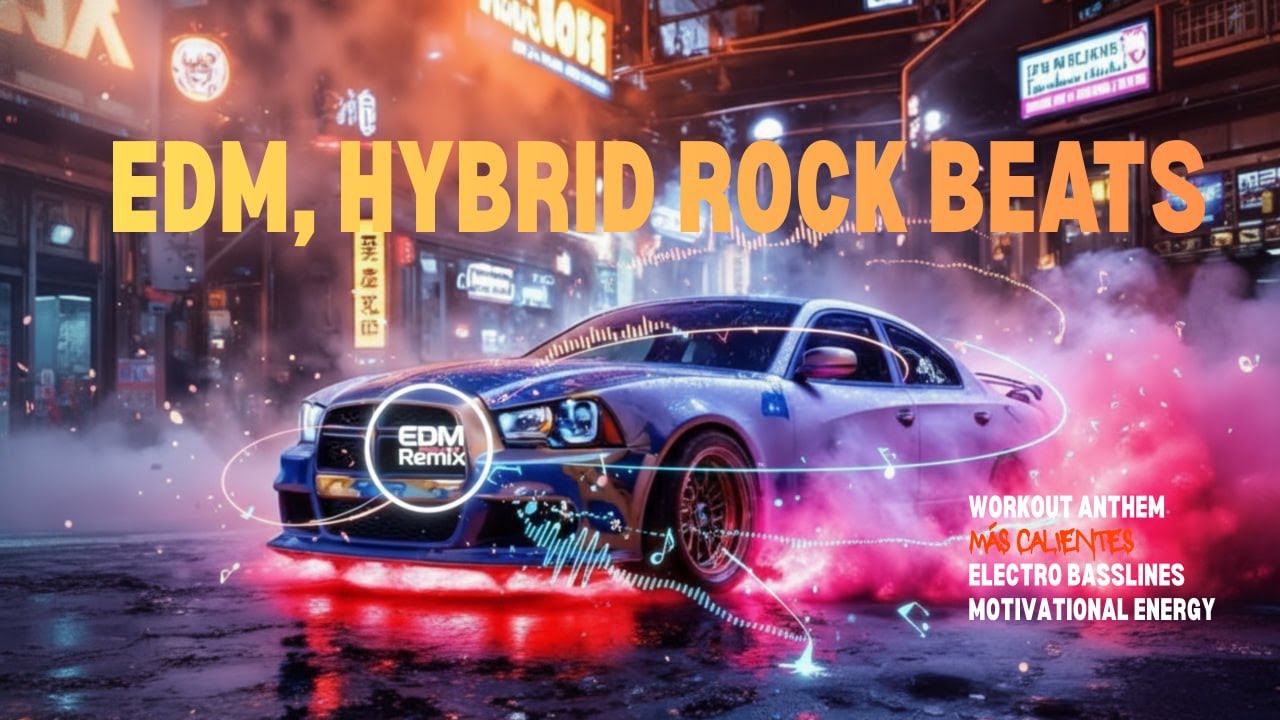 EDM Music Hybrid Rock Beats/ Music Workout Motivation Anthem/ Electro Basslines Music Remix Playlist