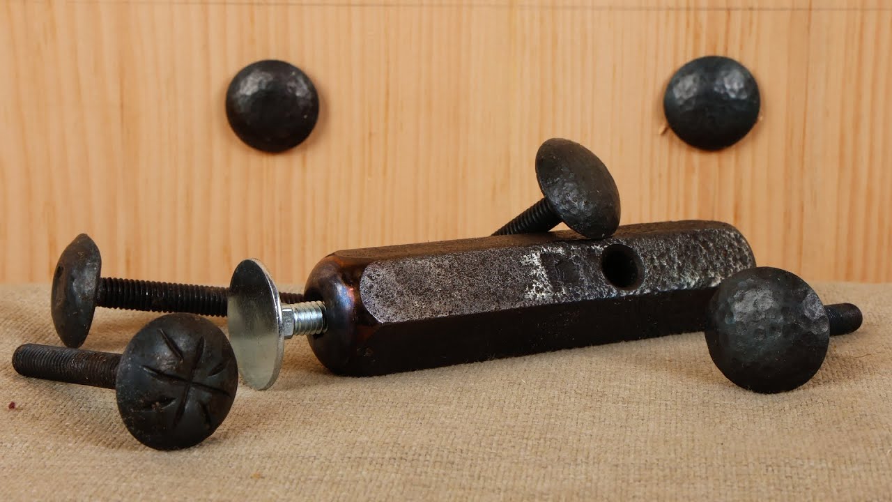 Forging Domed Headed Bolts to mimic the Clavos on old doors