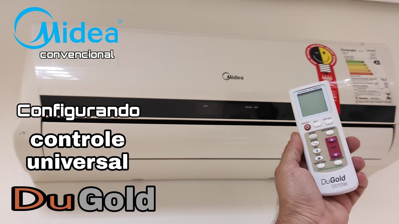 Configurando controle universal DuGold, ar Midea 9.000 BTUs, MSE 09, MSE 12