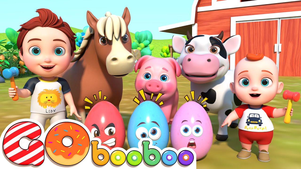 Velho Macdonald com Ovos Surpresa Coloridos | Canção e Rimas para Crianças | GoBooBoo