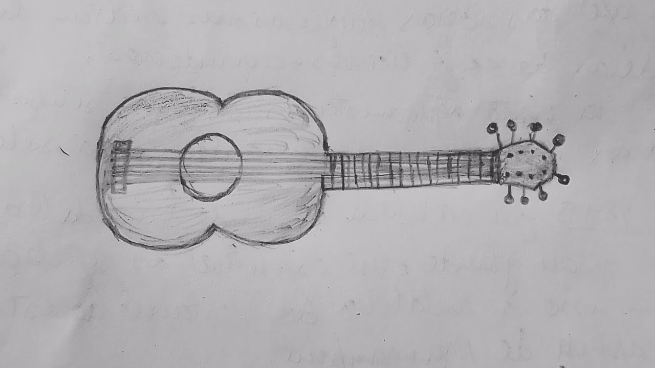 Como desenhar uma viola com lápis grafite   em 2023 | Passo a passo / Desenho simples de desenhar