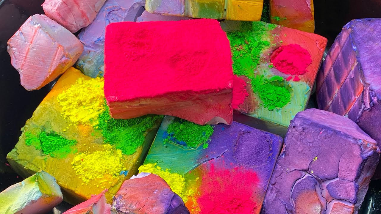 Rainbow Dyed Gym Chalk Crush - Primary Shapes and Colors