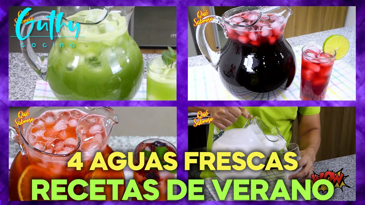 ¿HACE CALOR? Mira estas 4 Aguas Frescas de Frutas que te encantarán 🍓🍋🥒🍒  ¡Perfectas para el Verano!