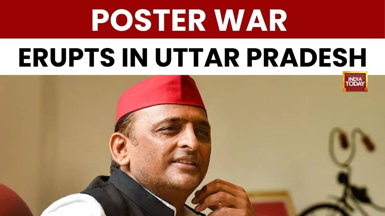 Akhilesh Yadav Poster Outside SP Office | BJP vs SP Poster War Heats Up in Lucknow