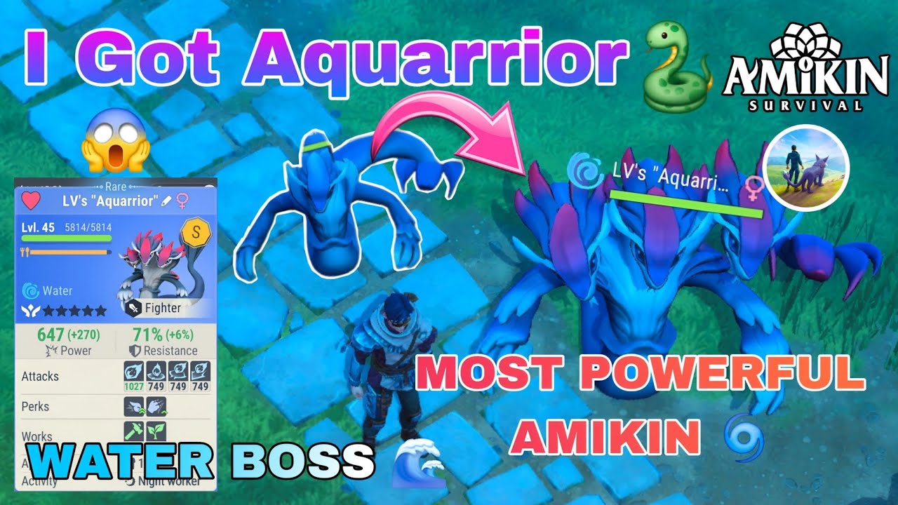 🌊 AMIKIN SURVIVAL 😱  | FINALLY I GOT AQUARRIOR 🌀 |  MOST POWERFUL WATER BOSS 🐍🌊 | 38
