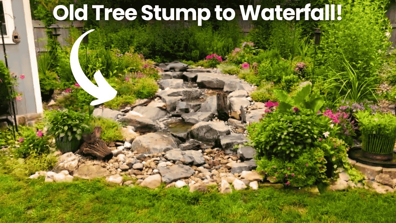 From a Dead Tree to a Dream: How We Transformed a Plain Yard into a Cottage Waterfall Oasis