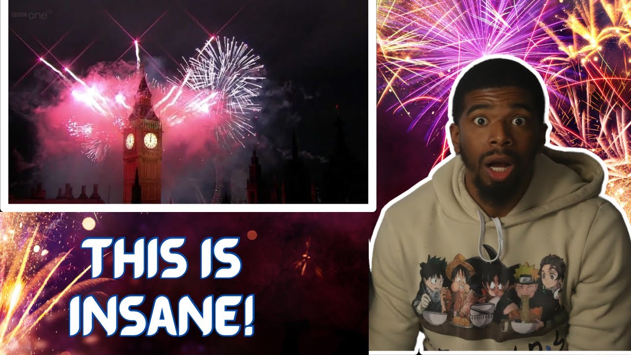 AMERICAN REACTS TO London Fireworks 2012 - New Year Live - BBC One