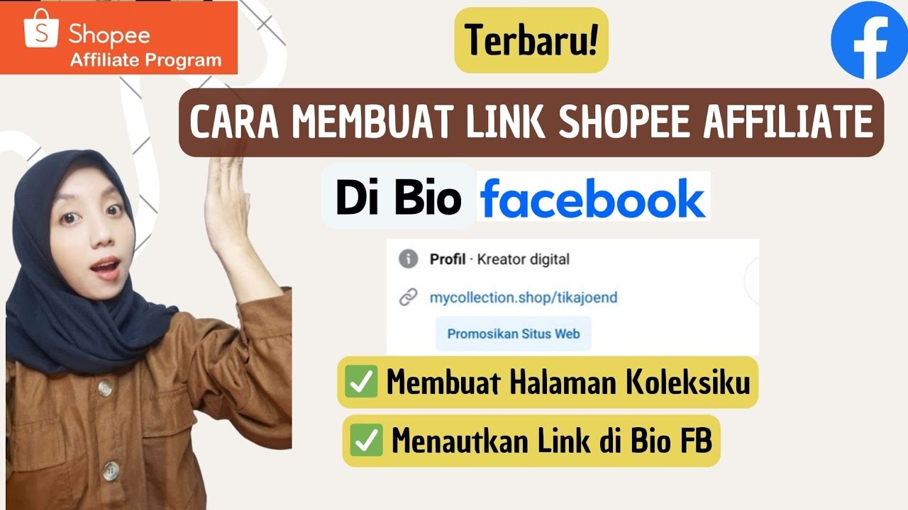 CARA MEMBUAT LINK SHOPEE AFFILIATE DI BIO FACEBOOK / CARA MENAUTKAN LINK DI BIO FACEBOOK