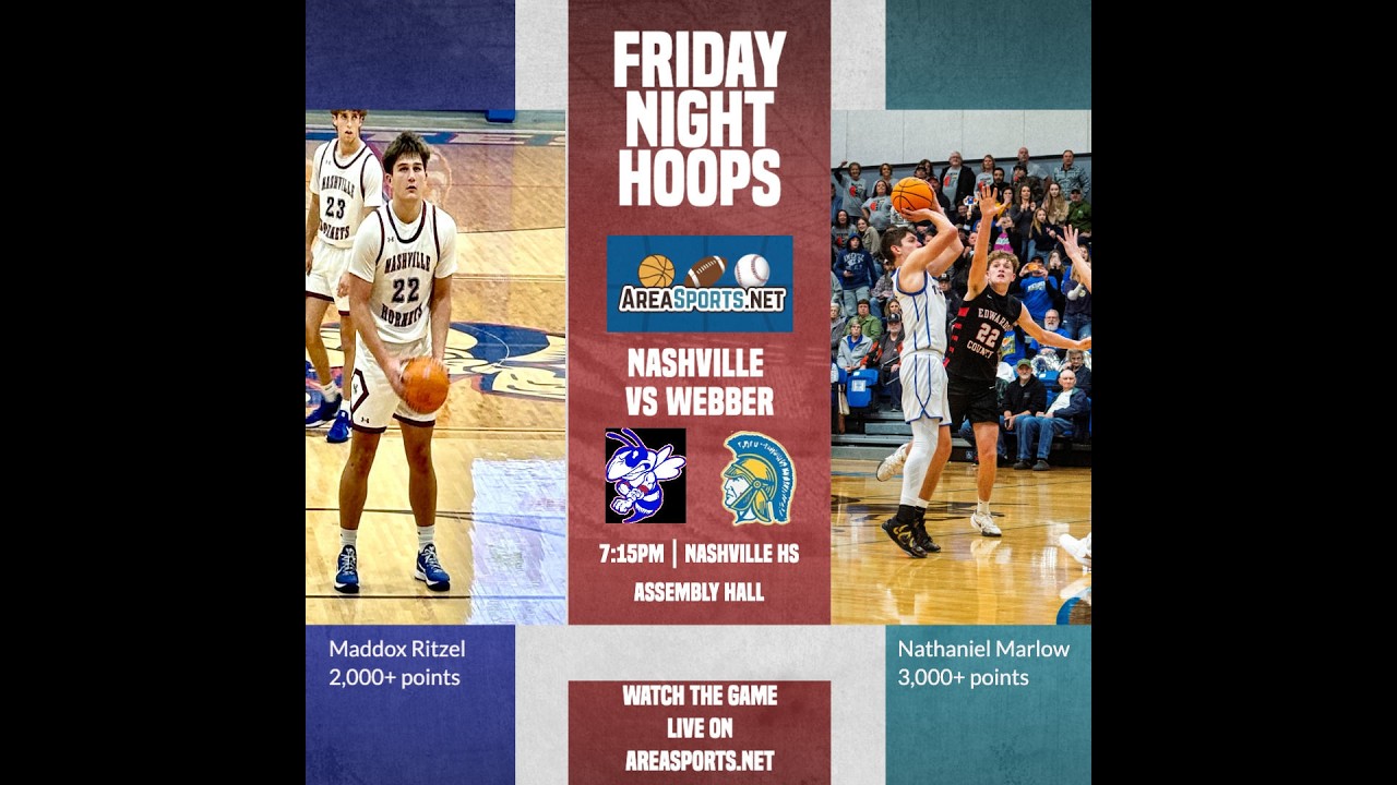 BOYS HS HOOPS:  Nashville Hornets vs Webber Trojans