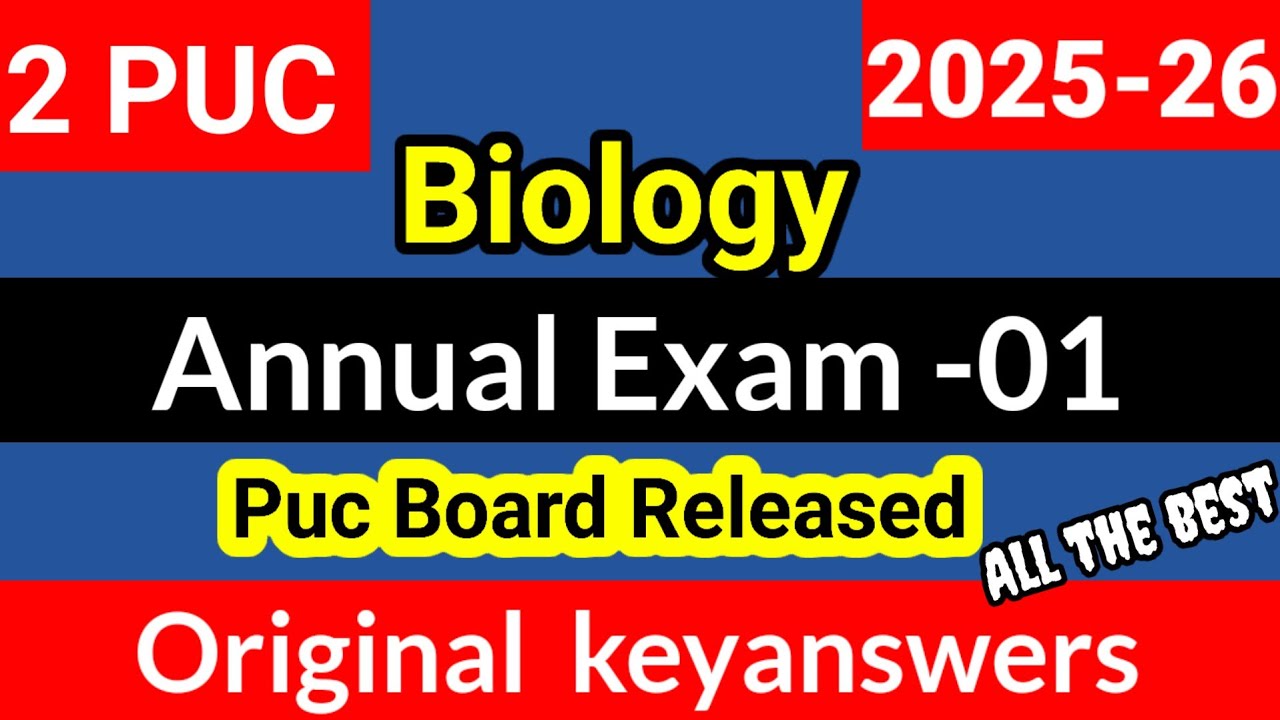 2nd PUC Biology Annual Exam 2026 Keyanswers From Karnataka PUC Board 