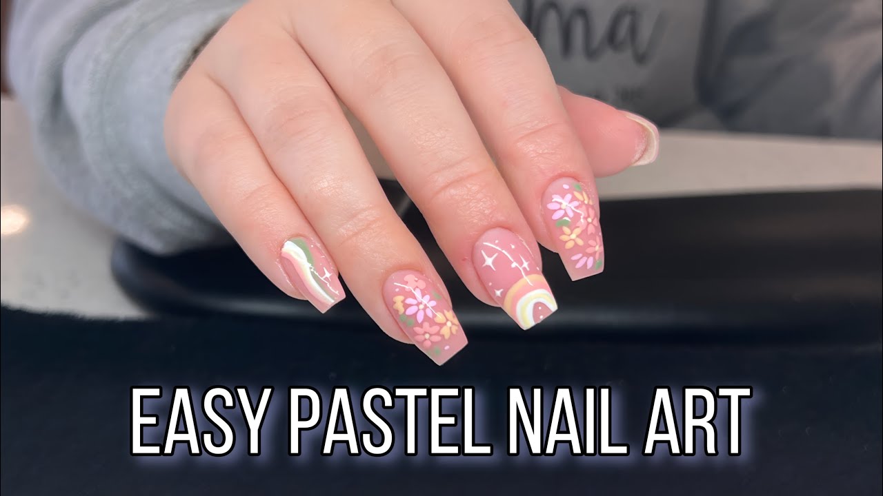 Beginner Nail Tech Nail Art | Short Pastel Nails