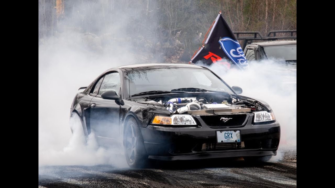 New edge mustang burnout smoke show tire killer