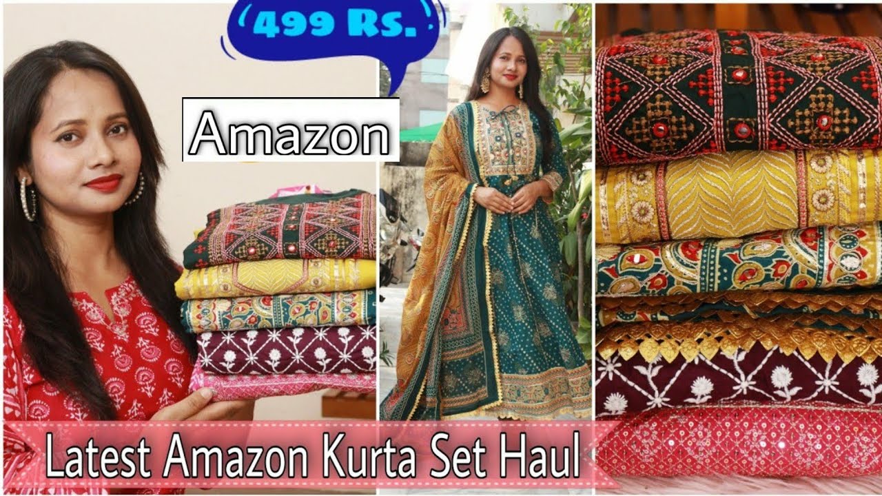 Amazon Kurta Set Haul Starting 499 Rs | Amazon Party Wear Embroidery Kurti Haul & Review | Ranjana R