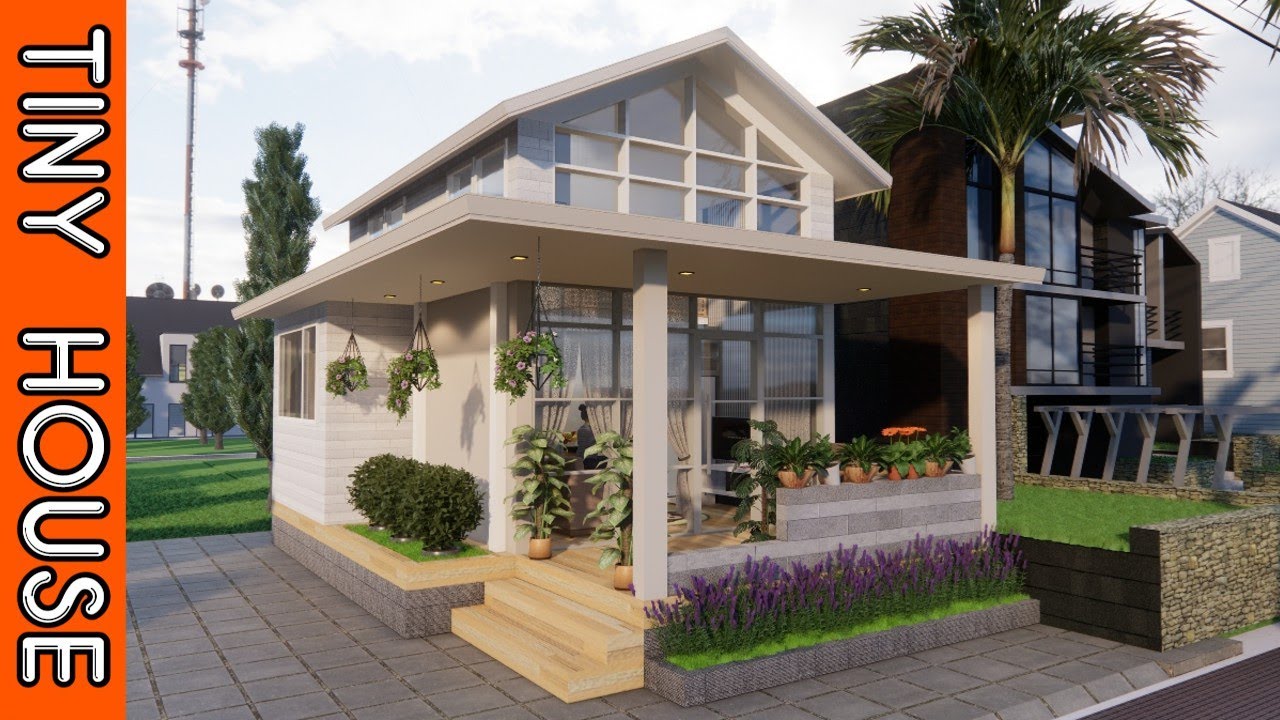 My Dream! Small House Design 5x8 meters (64 sqm) 3 Beds with mezzanine
