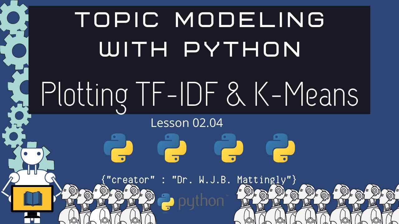 Построение графиков данных TF-IDF и K-Means с помощью Matplotlib (Тематическое моделирование на P...