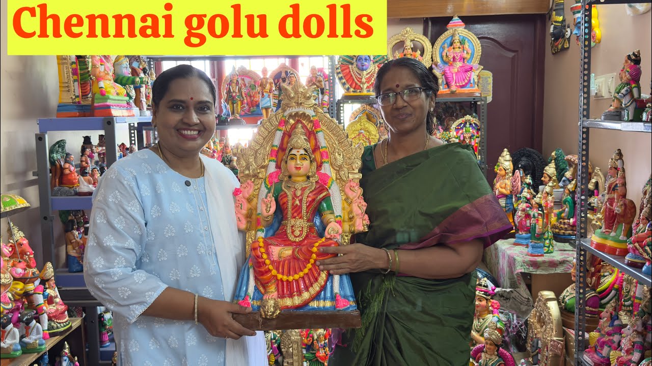 Chennai golu dolls | தமிழகத்துல தயாராகும் பெருவாரியான பொம்மைகள் இவங்ககிட்ட இருக்கு #nandhinivibes