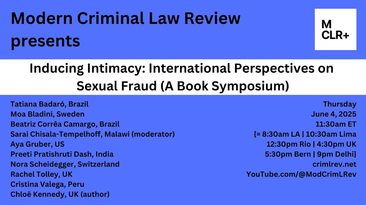 Inducing Intimacy: International Perspectives on Sexual Fraud (A Book Symposium)